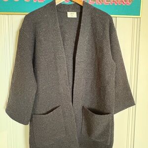 Wilfred Wool Charcoal Grey Open Front Cardigan 3/4 sleeve